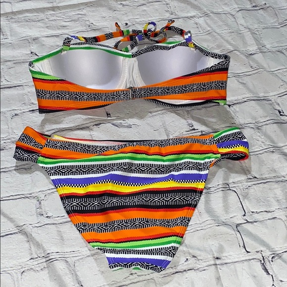 Bikini Multi-color Stripes NWOT - Picture 5 of 8